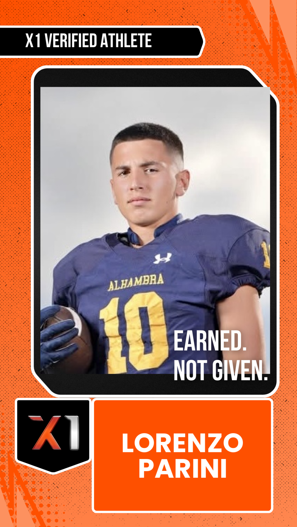 EXACT X1 player card for lorenzo parini