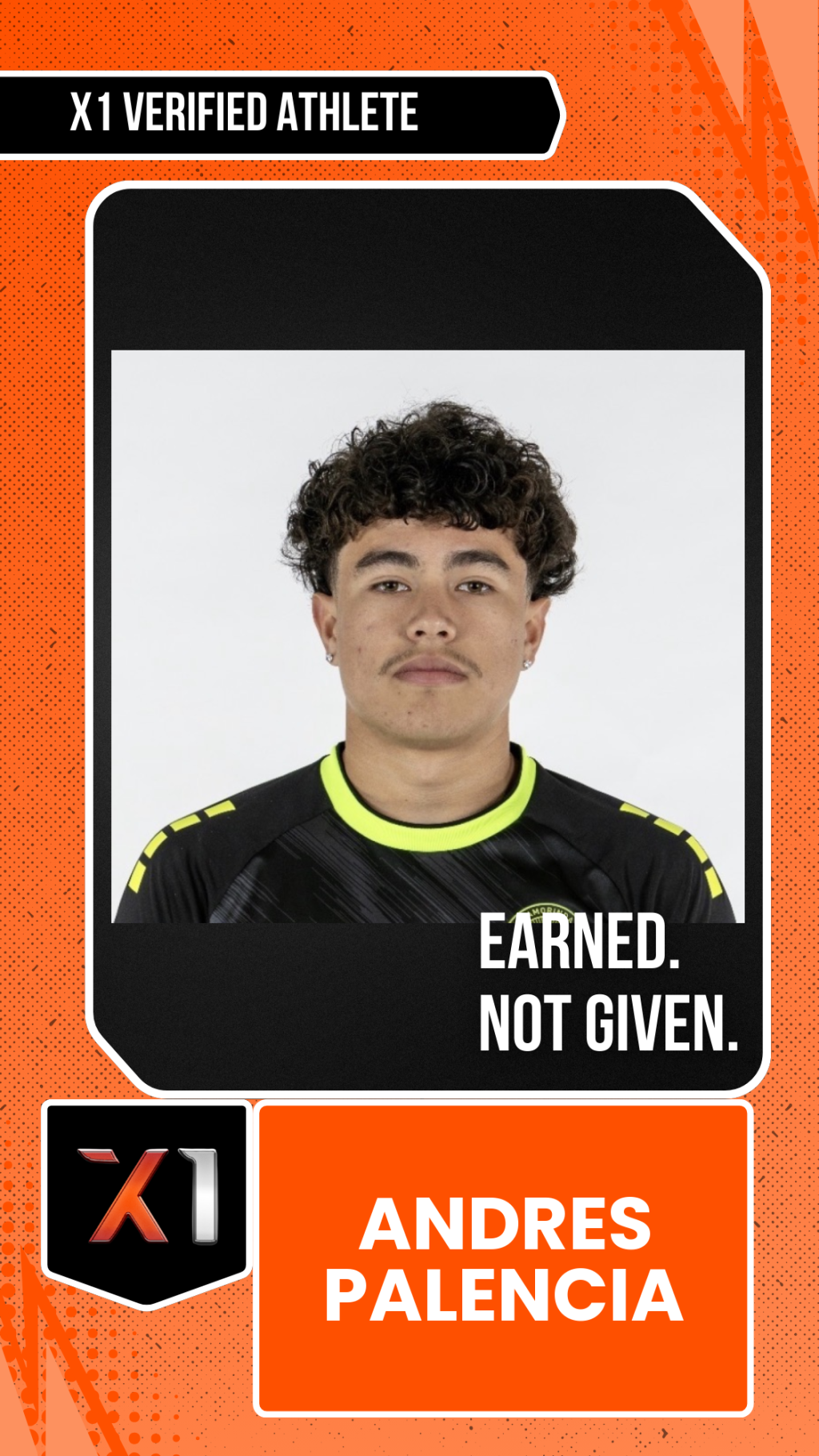 EXACT X1 player card for Andres Palencia
