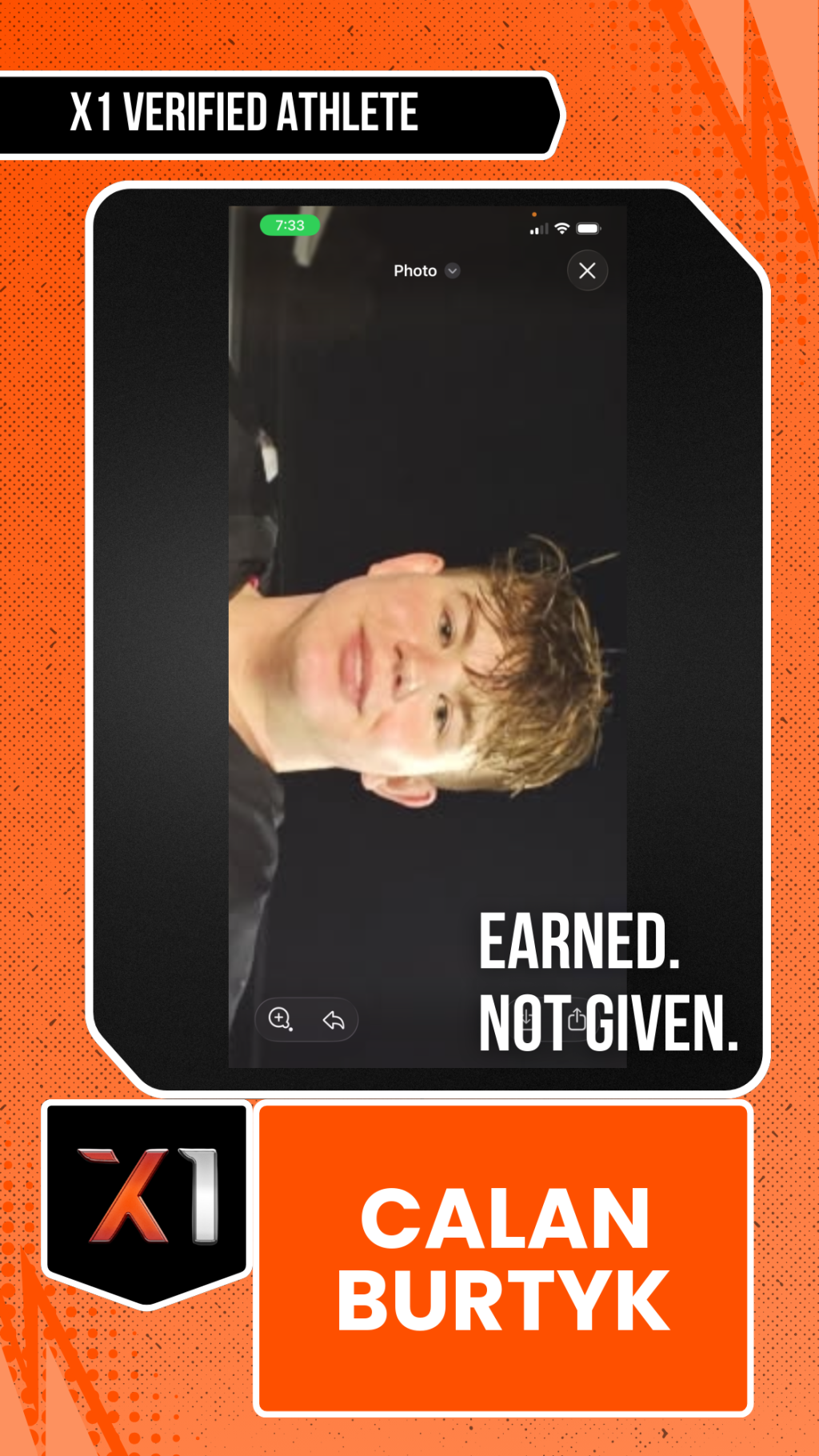 EXACT X1 player card for Calan Burtyk