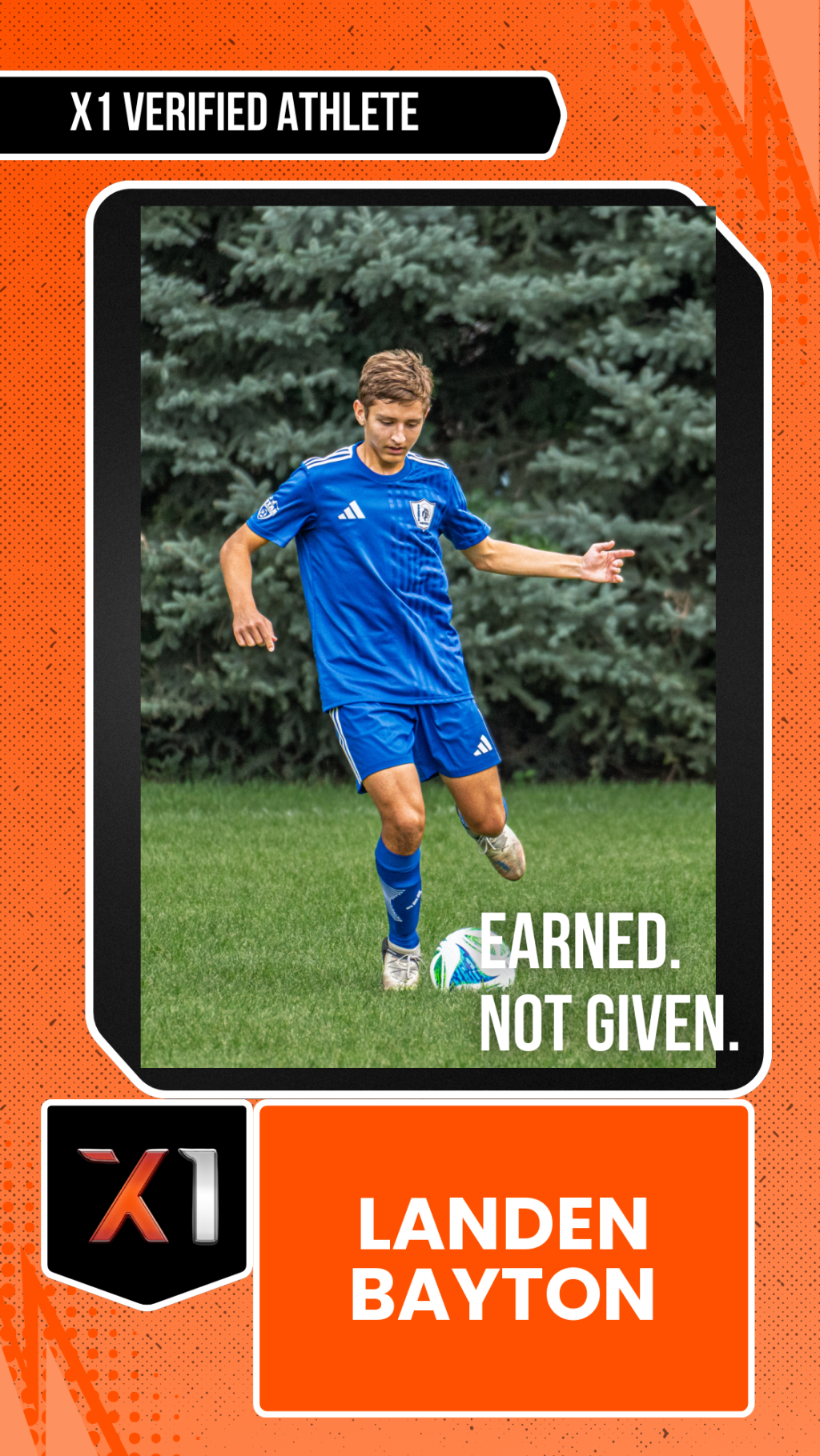EXACT X1 player card for Landen Bayton