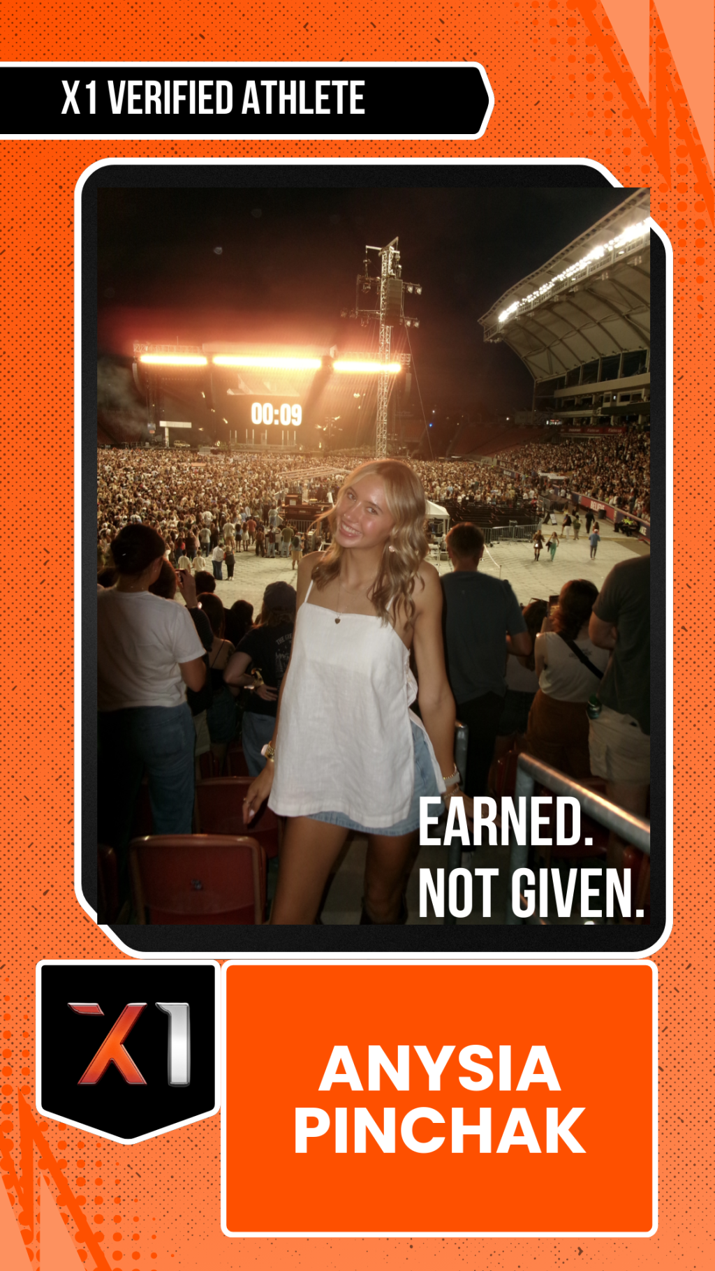 EXACT X1 player card for Anysia Pinchak