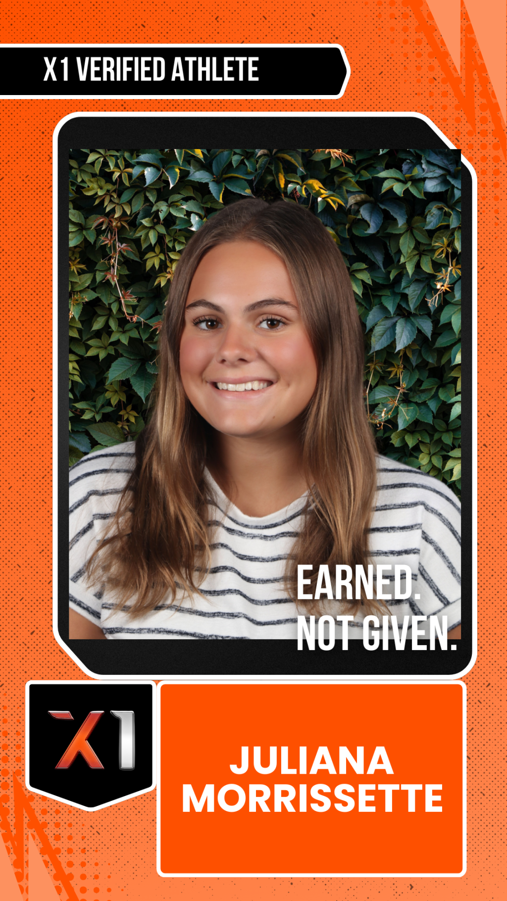 EXACT X1 player card for Juliana Morrissette