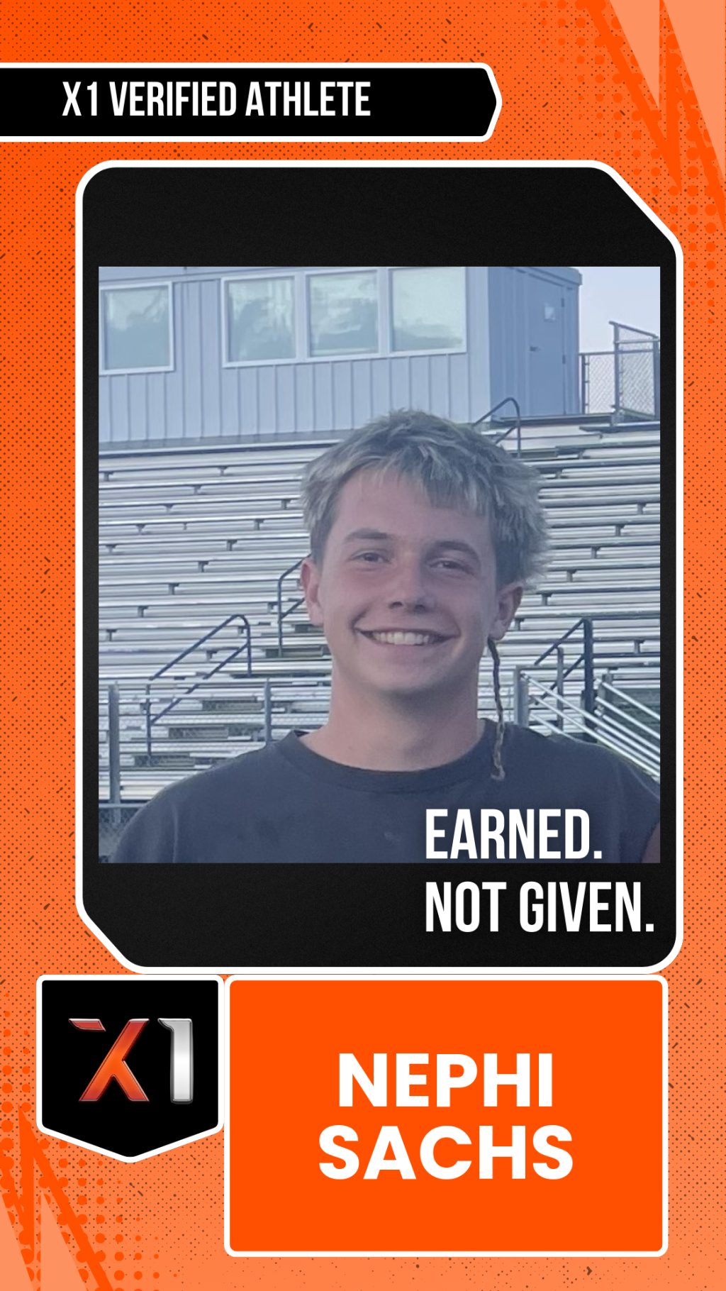 EXACT X1 player card for Nephi Sachs