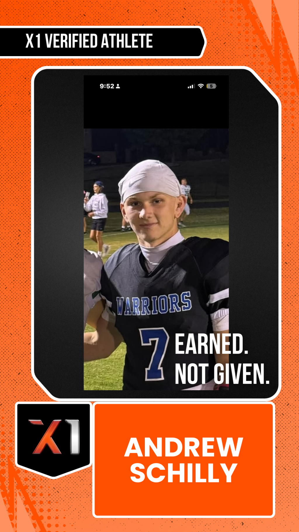 EXACT X1 player card for Andrew Schilly