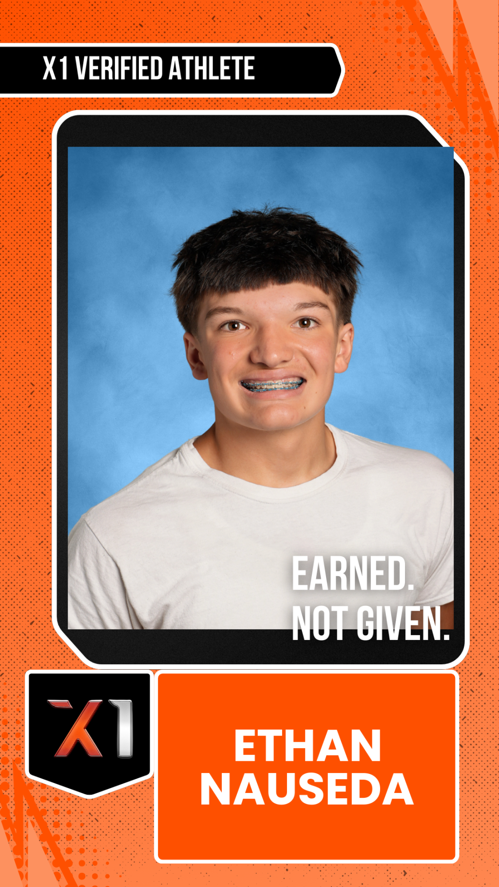 EXACT X1 player card for Ethan Nauseda