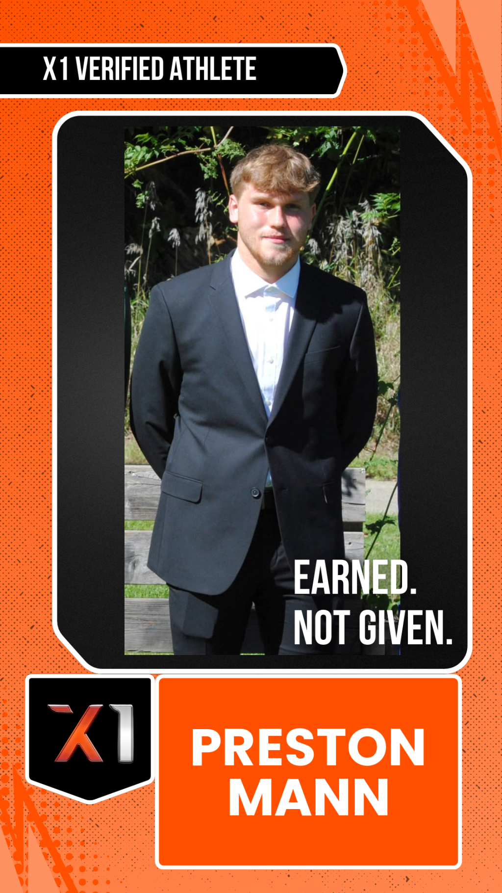 EXACT X1 player card for Preston Mann