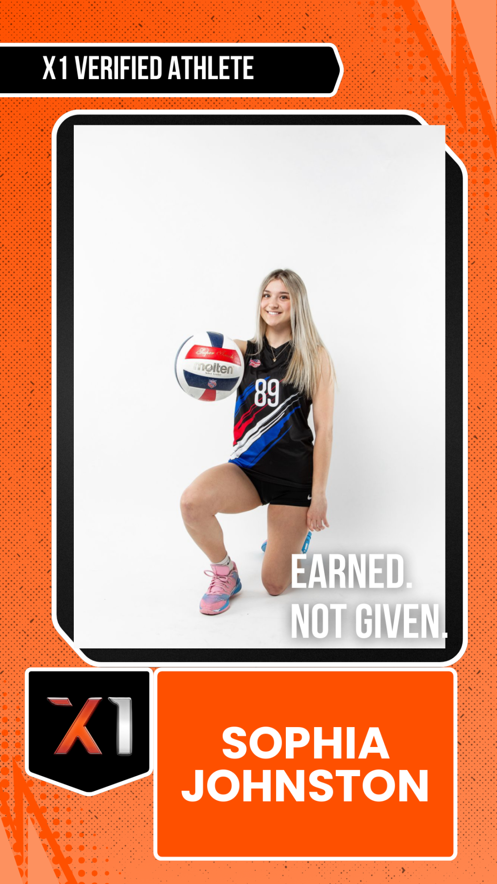 EXACT X1 player card for Sophia Johnston