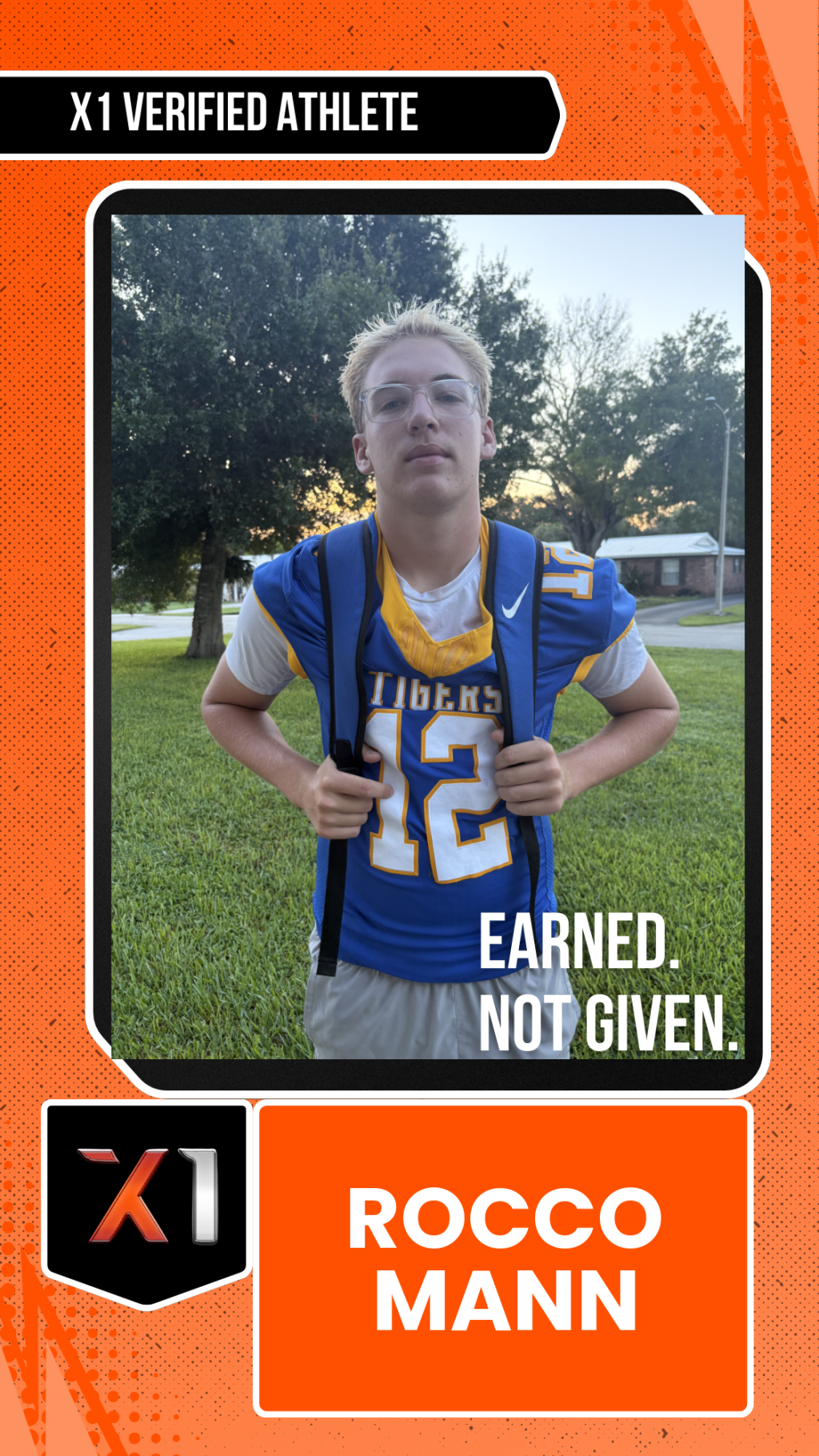 EXACT X1 player card for Rocco Mann