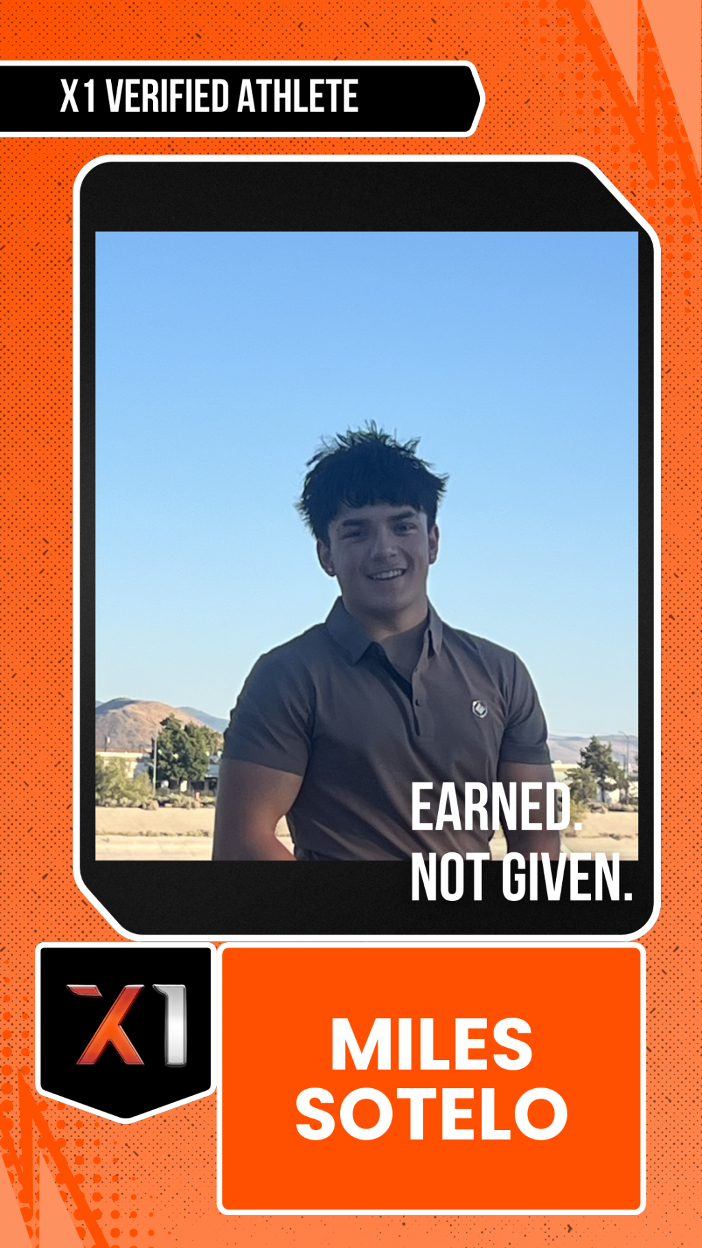 EXACT X1 player card for Miles Sotelo