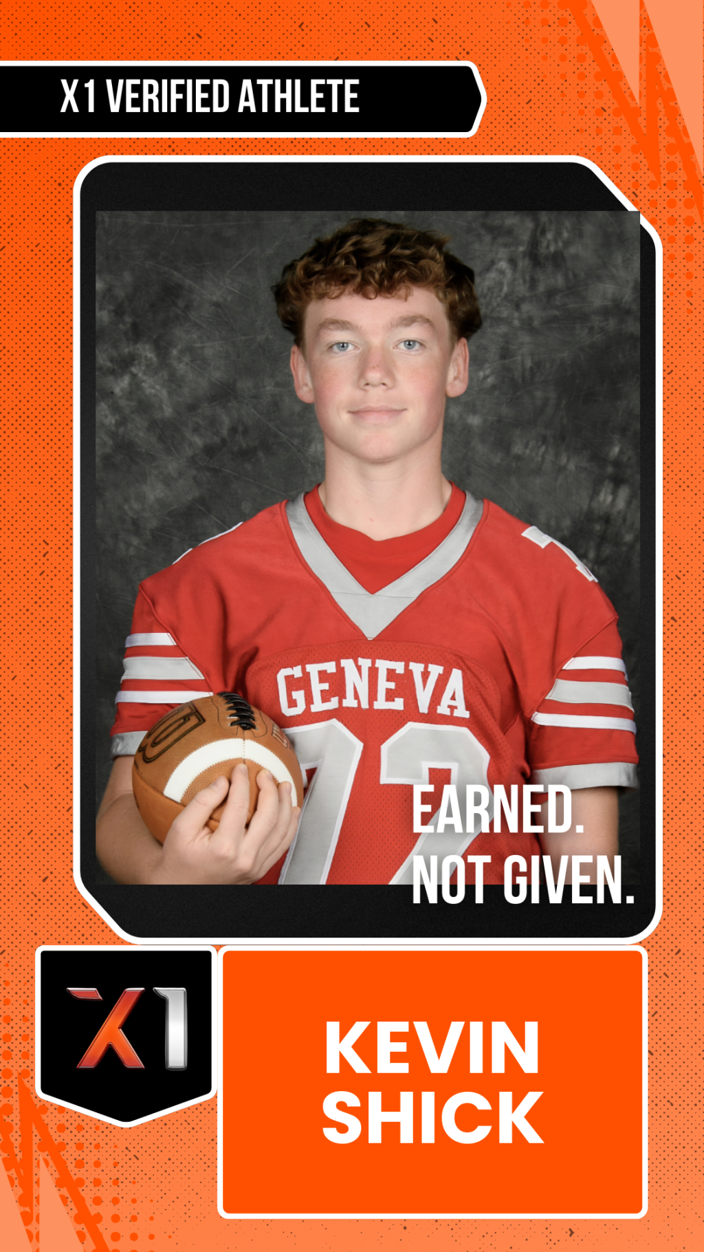 EXACT X1 player card for Kevin Shick