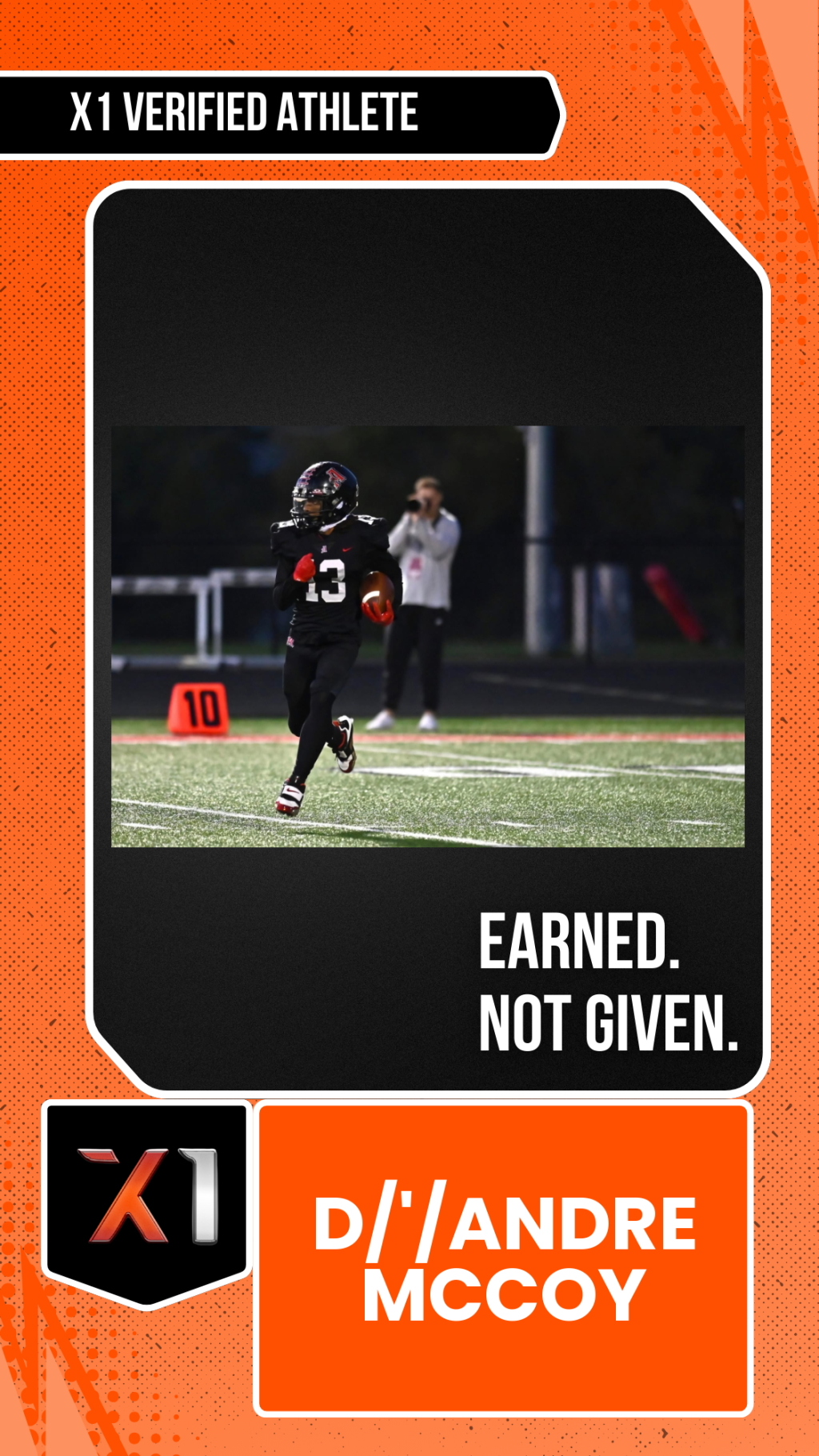 EXACT X1 player card for D/'/andre Mccoy