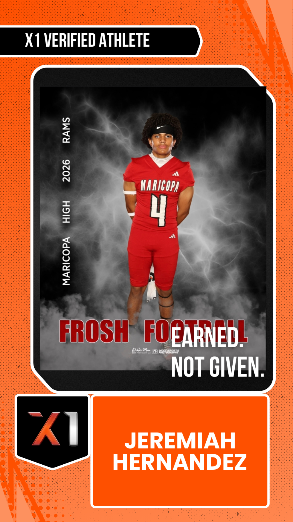EXACT X1 player card for Jeremiah Hernandez