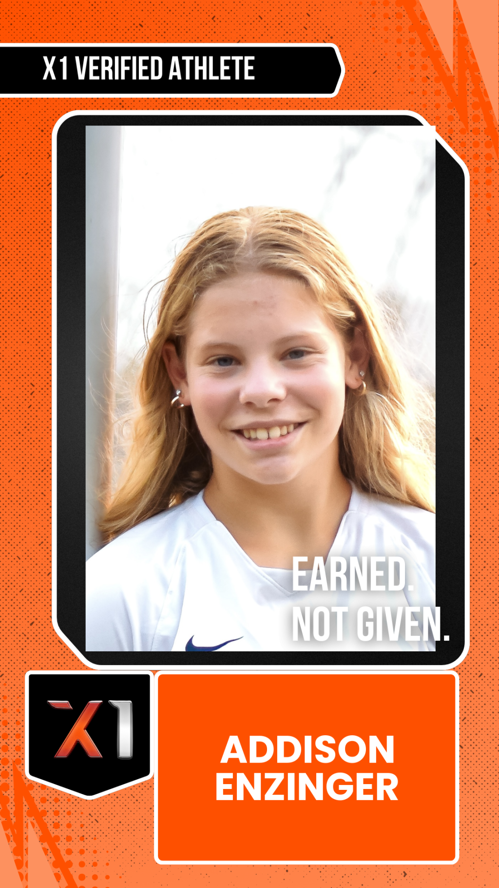 EXACT X1 player card for Addison Enzinger