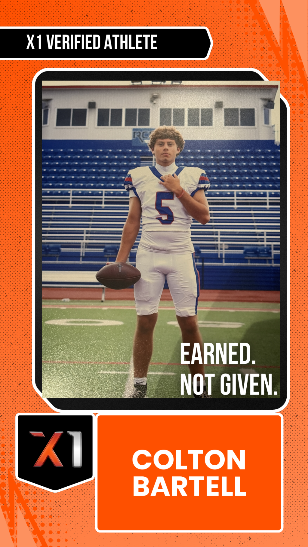 EXACT X1 player card for Colton Bartell