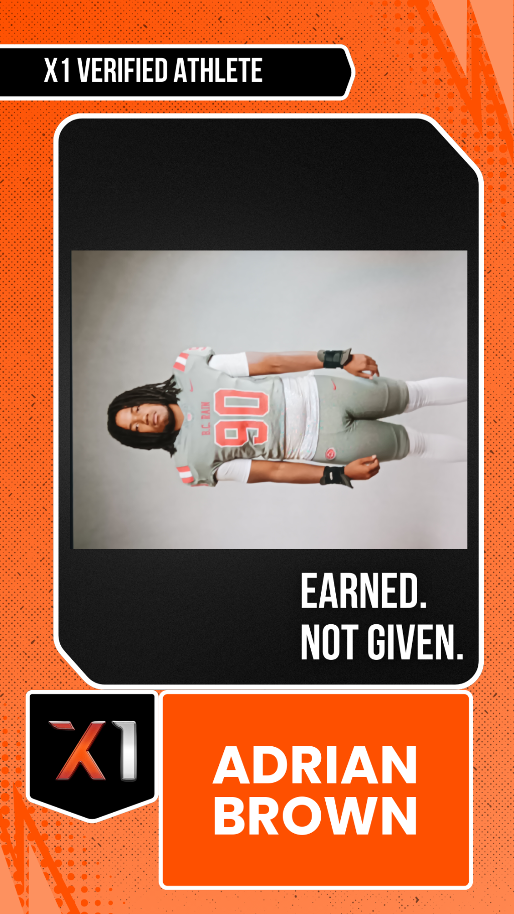 EXACT X1 player card for Adrian Brown