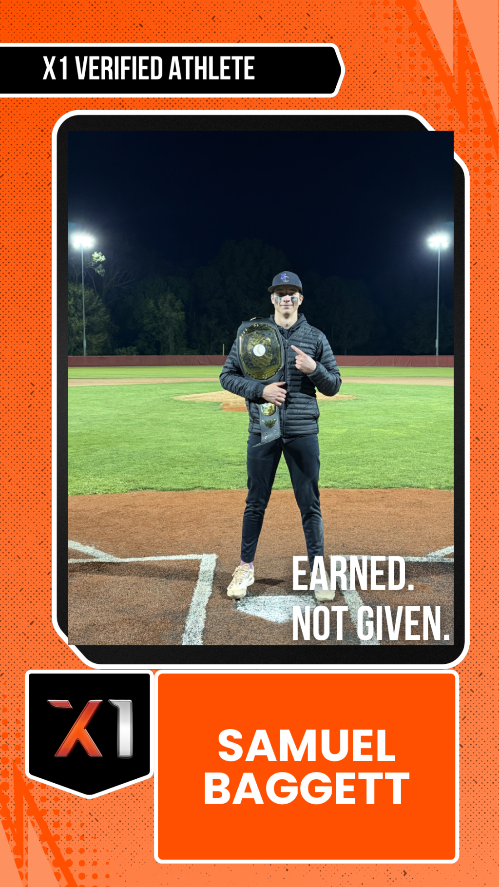 EXACT X1 player card for Samuel Baggett