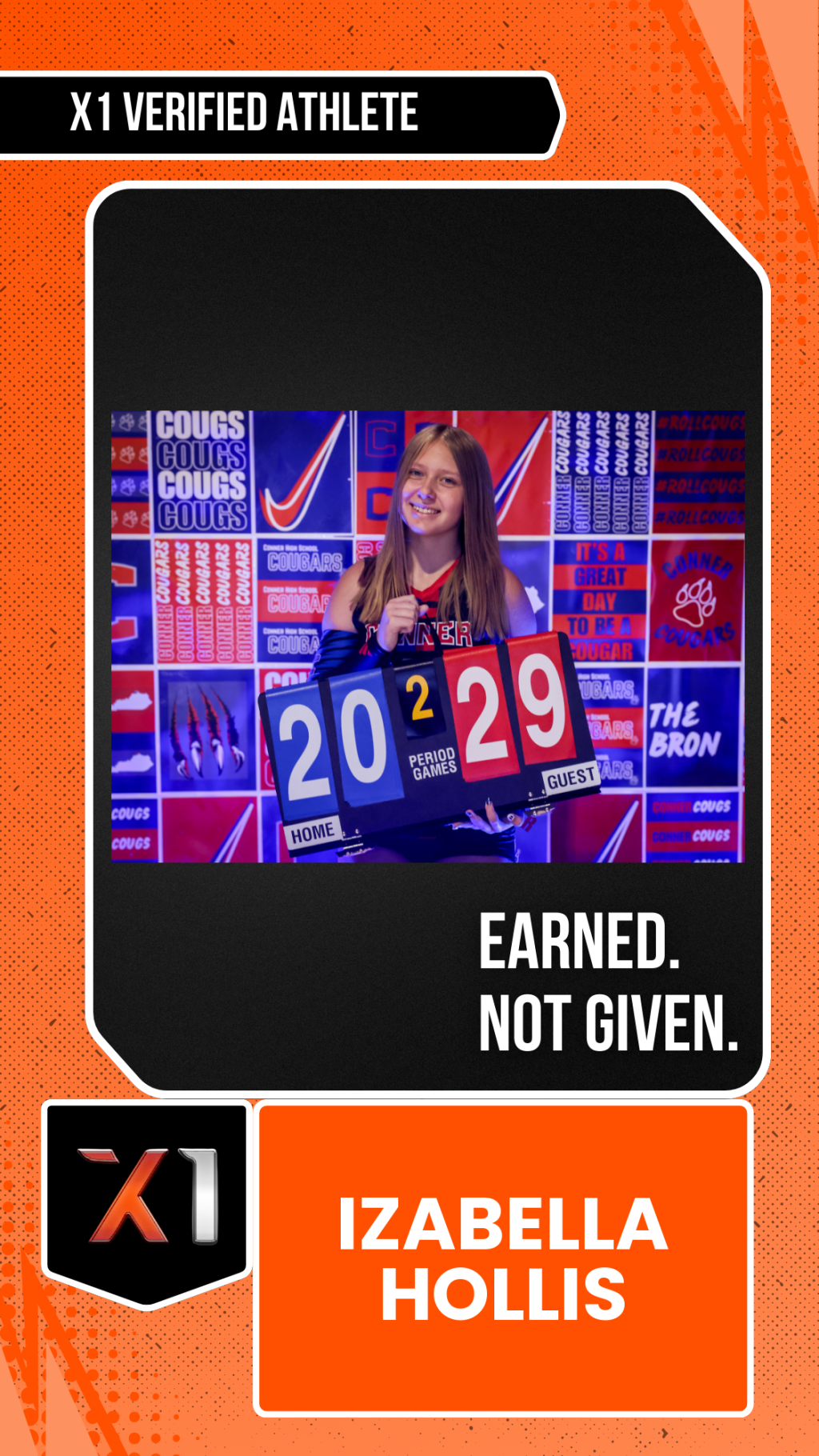 EXACT X1 player card for Izabella Hollis