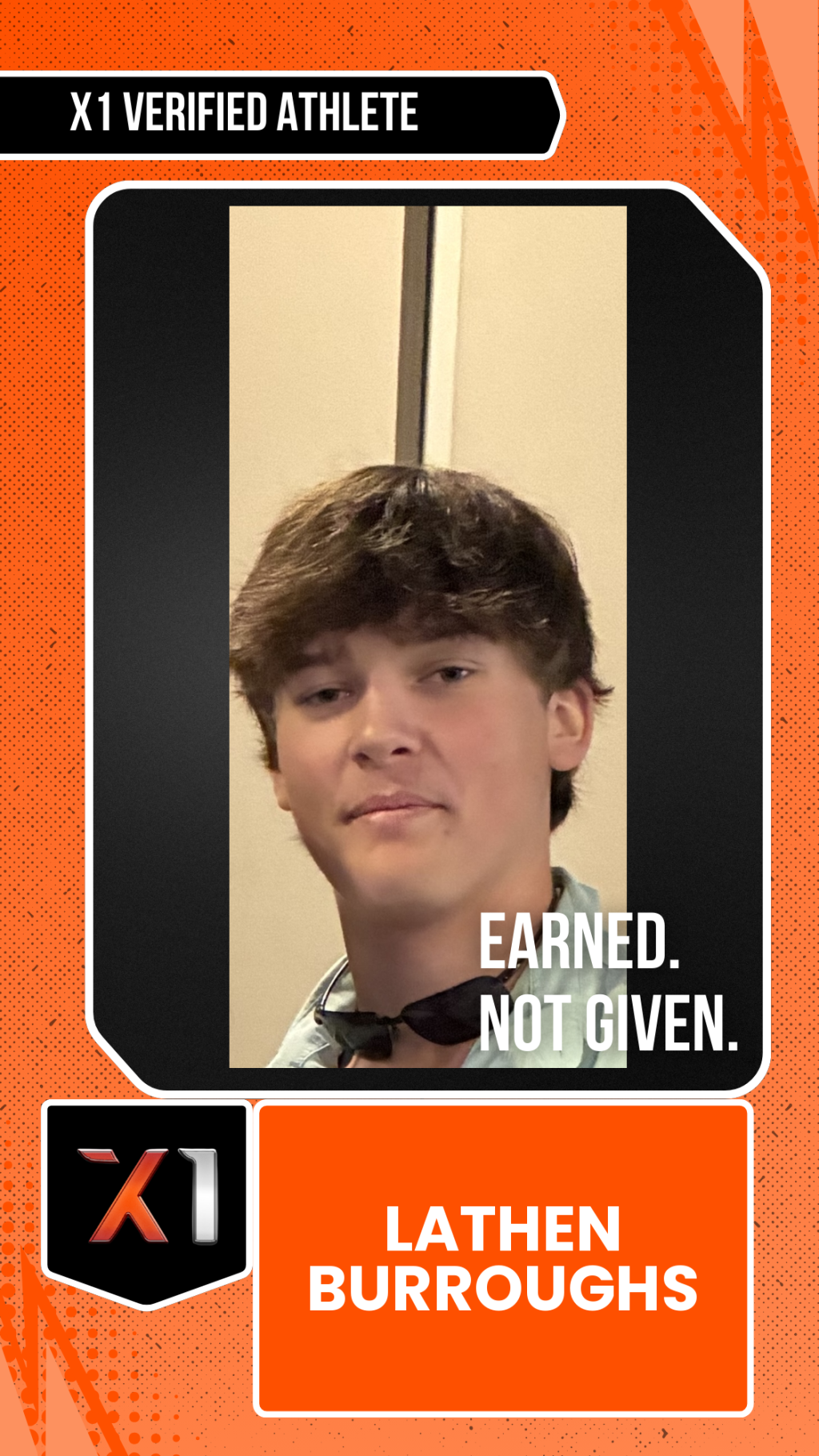 EXACT X1 player card for Lathen Burroughs