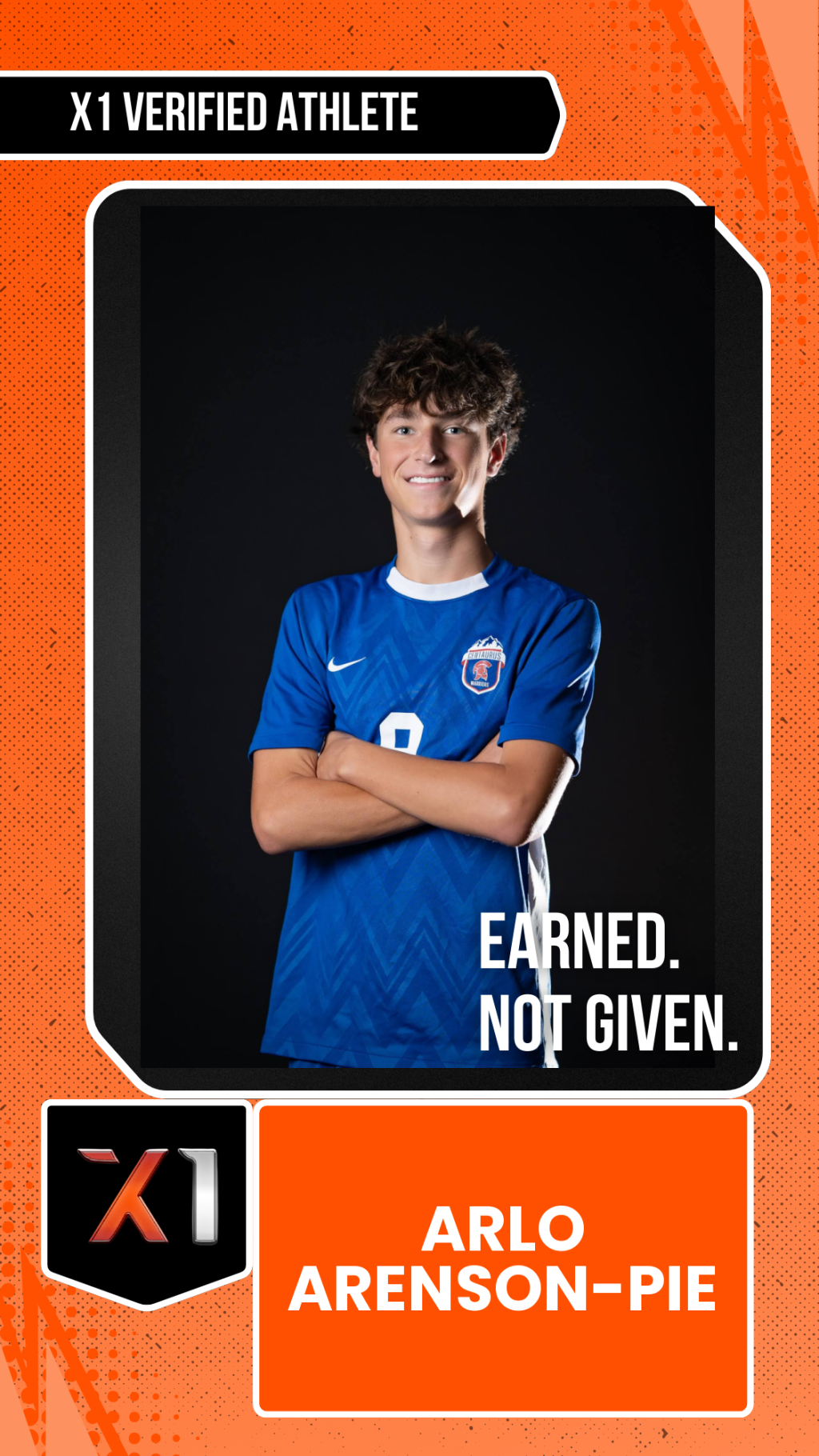 EXACT X1 player card for Arlo Arenson-Pie