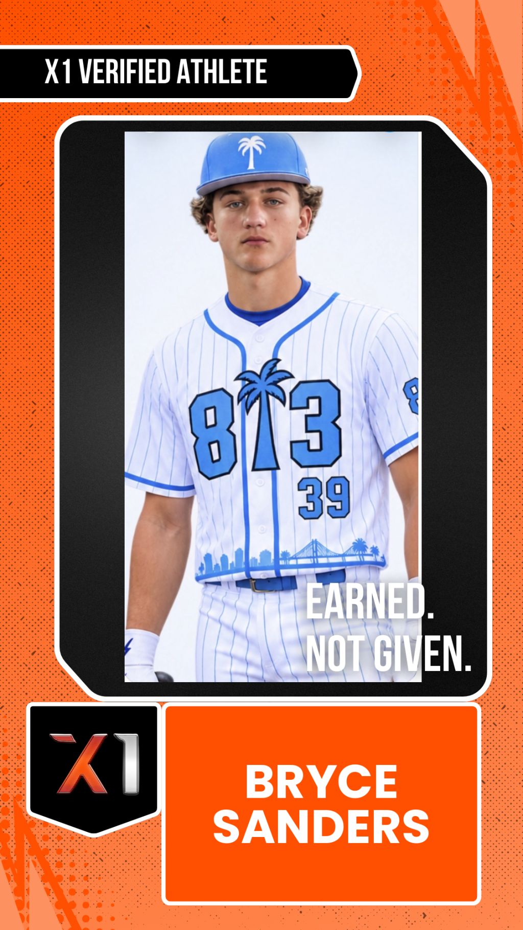 EXACT X1 player card for Bryce Sanders