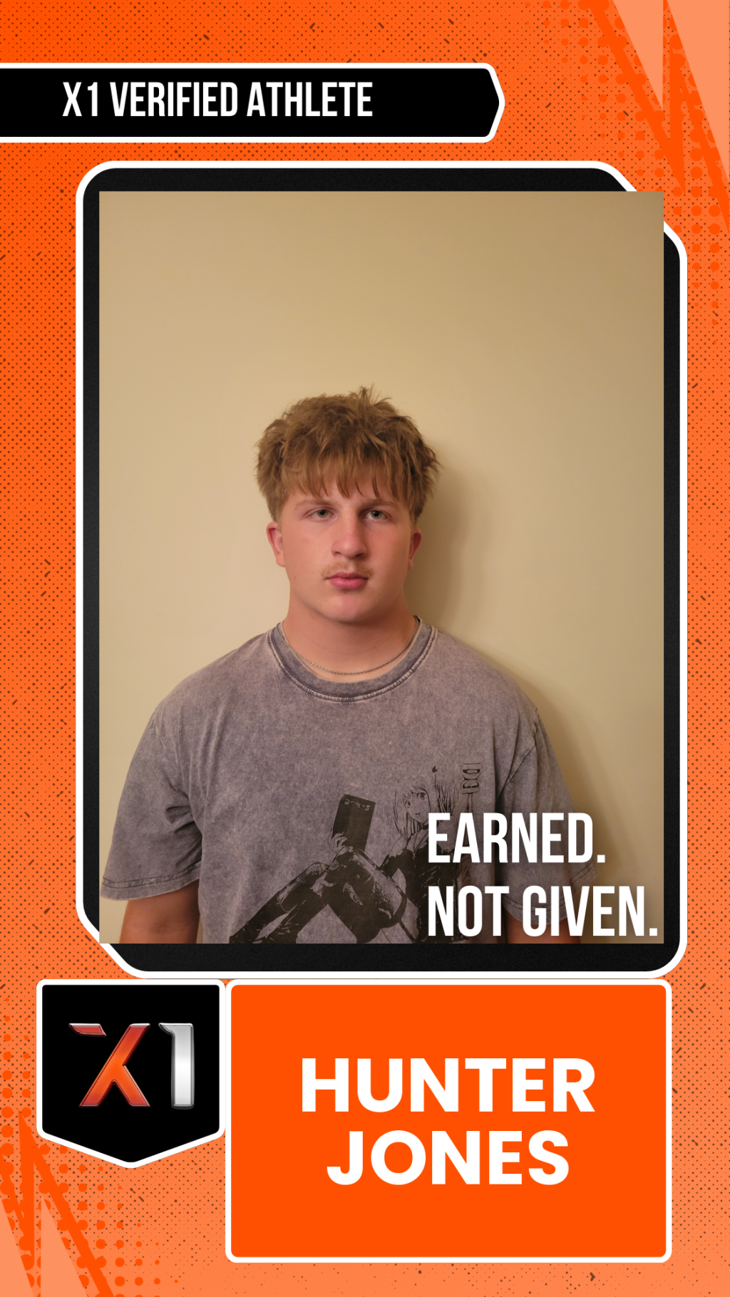 EXACT X1 player card for Hunter Jones