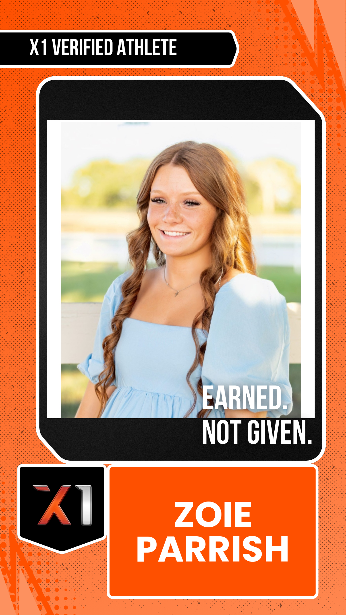 EXACT X1 player card for Zoie Parrish