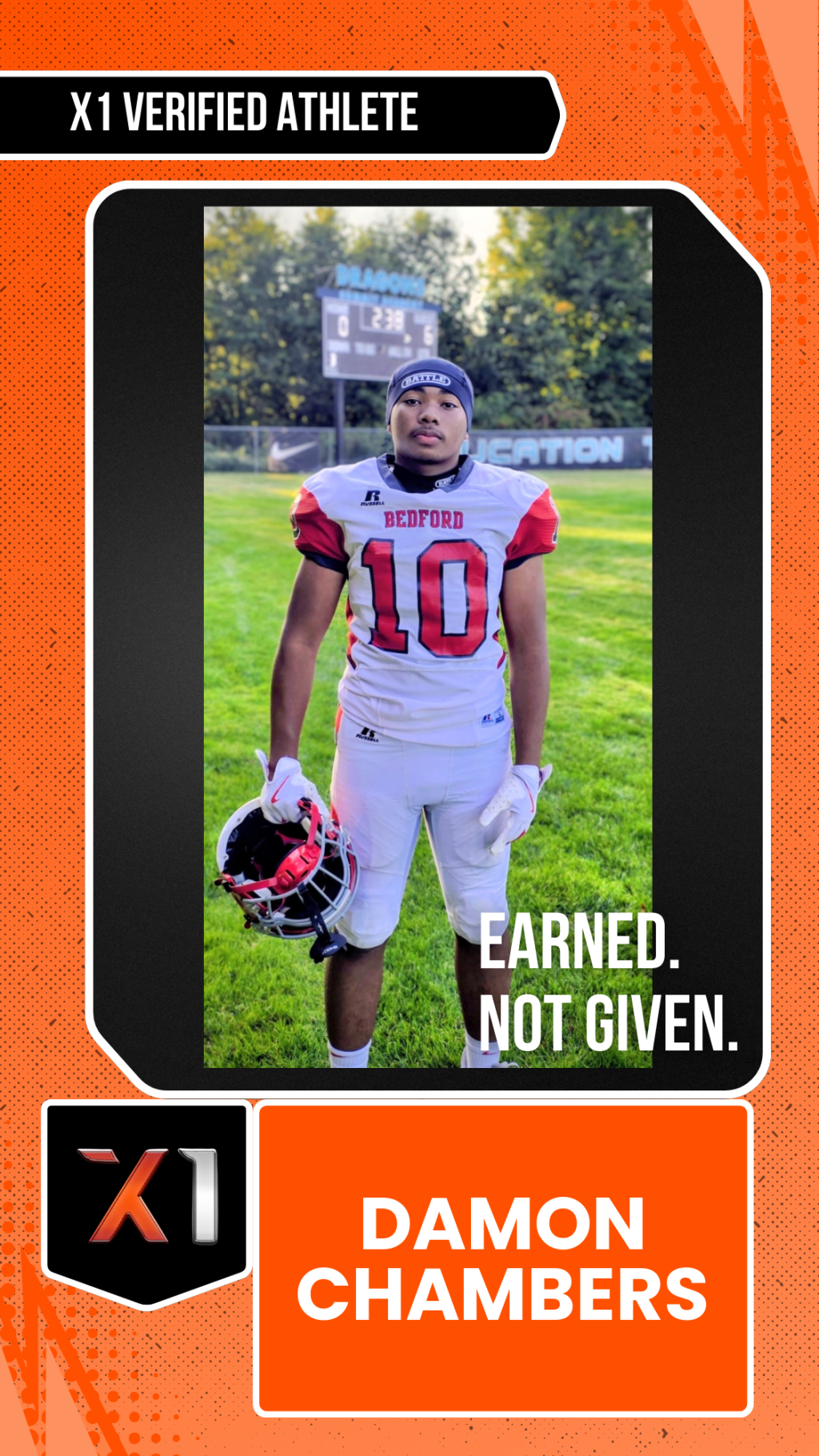 EXACT X1 player card for Damon Chambers