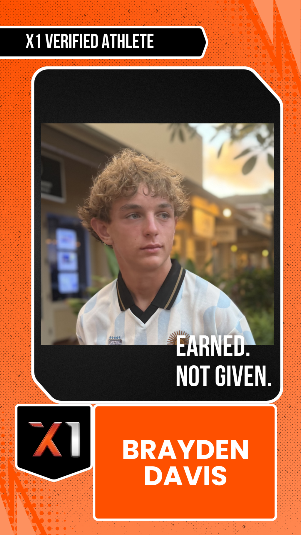 EXACT X1 player card for Brayden Davis