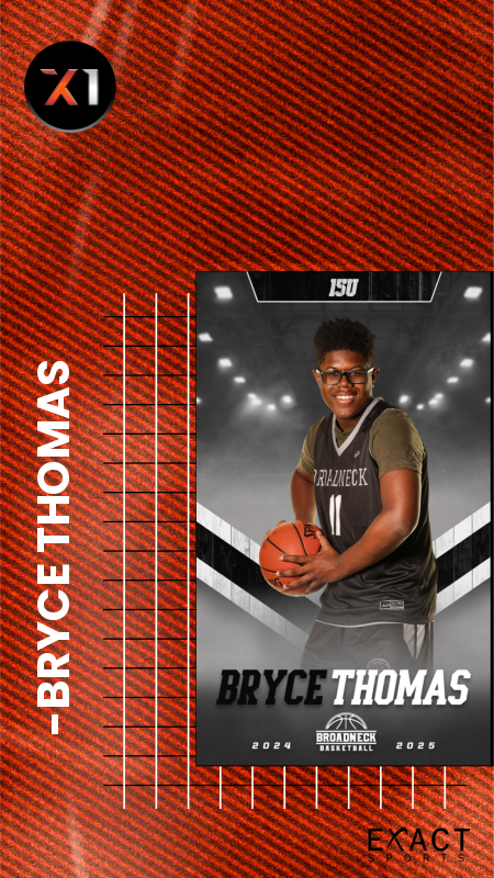 EXACT X1 player card for Bryce Thomas
