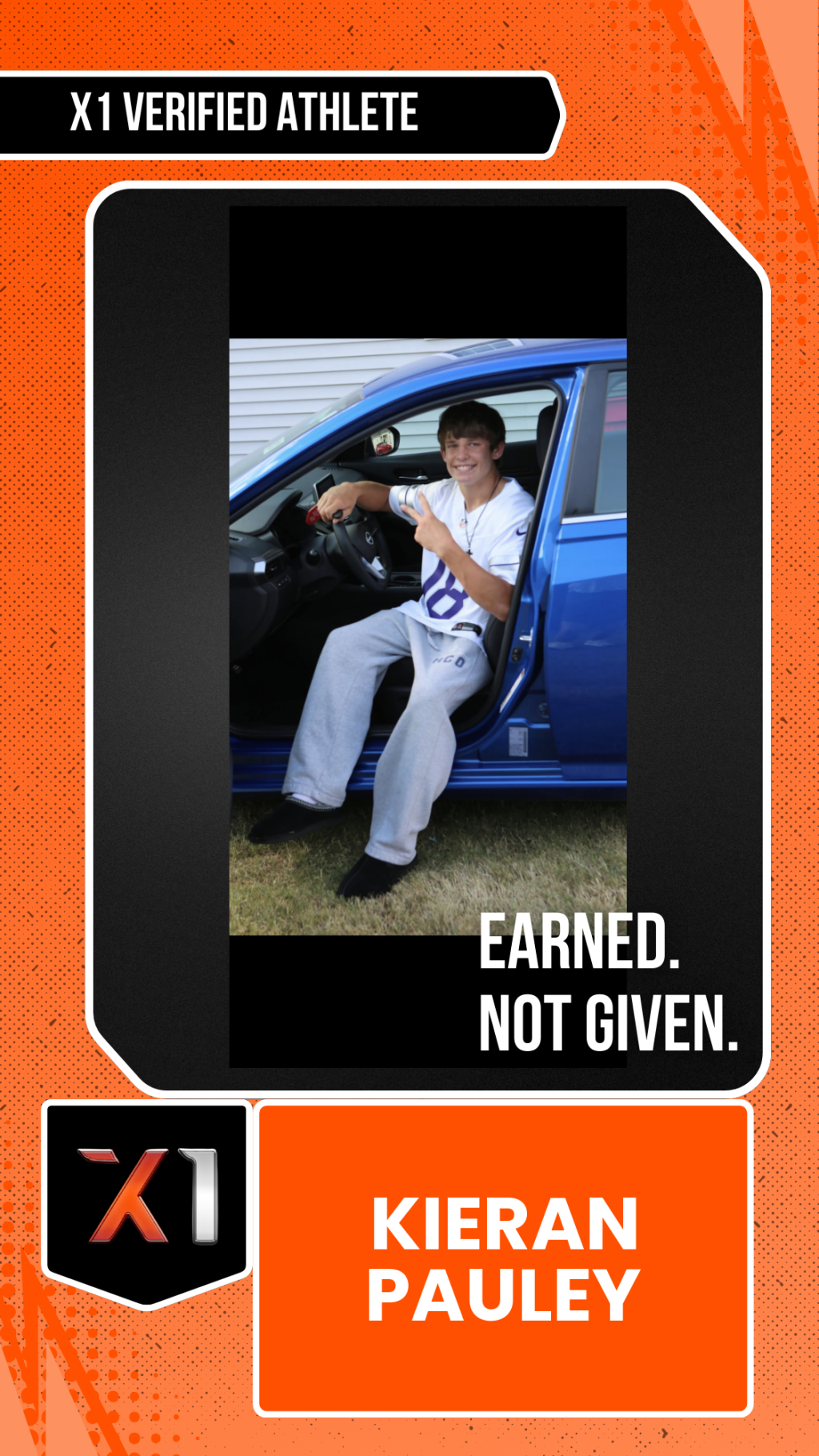 EXACT X1 player card for Kieran Pauley