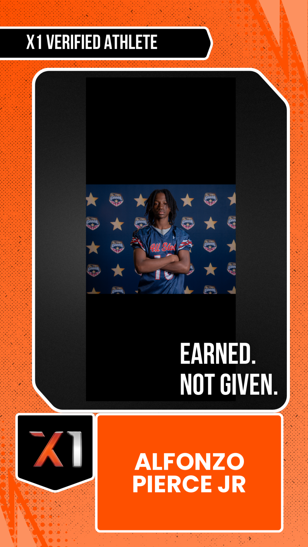 EXACT X1 player card for Alfonzo Pierce Jr