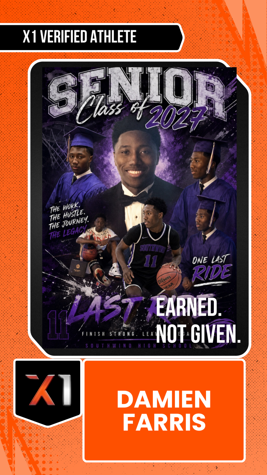 EXACT X1 player card for Damien Farris