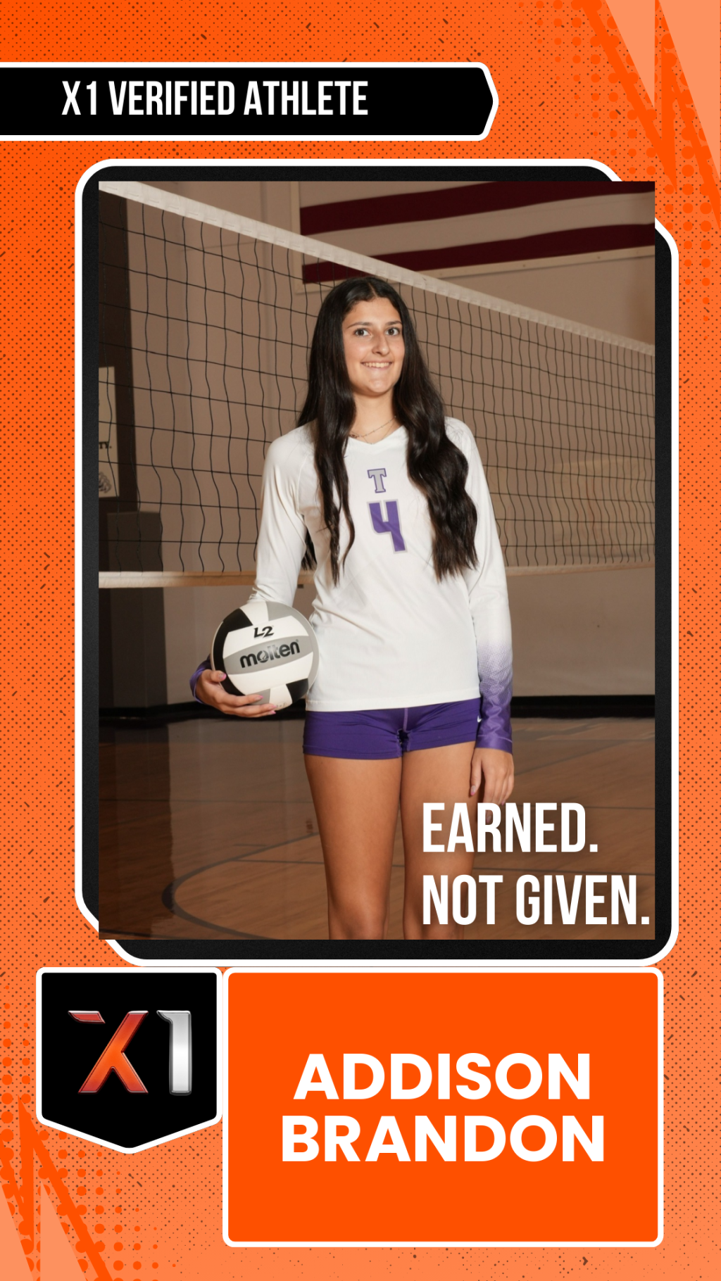 EXACT X1 player card for Addison Brandon