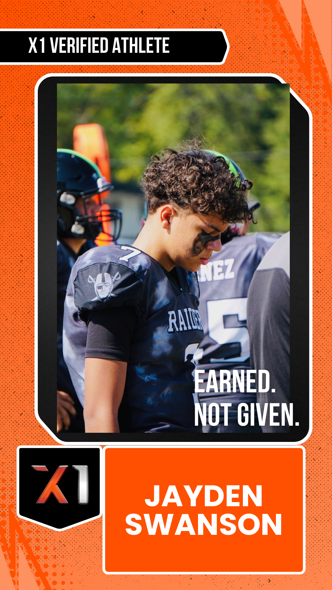 EXACT X1 player card for Jayden Swanson
