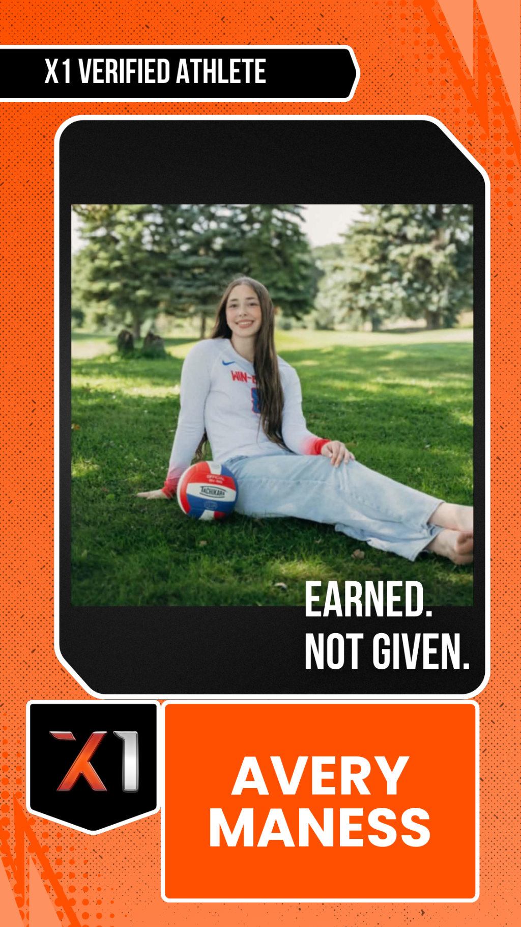 EXACT X1 player card for Avery Maness