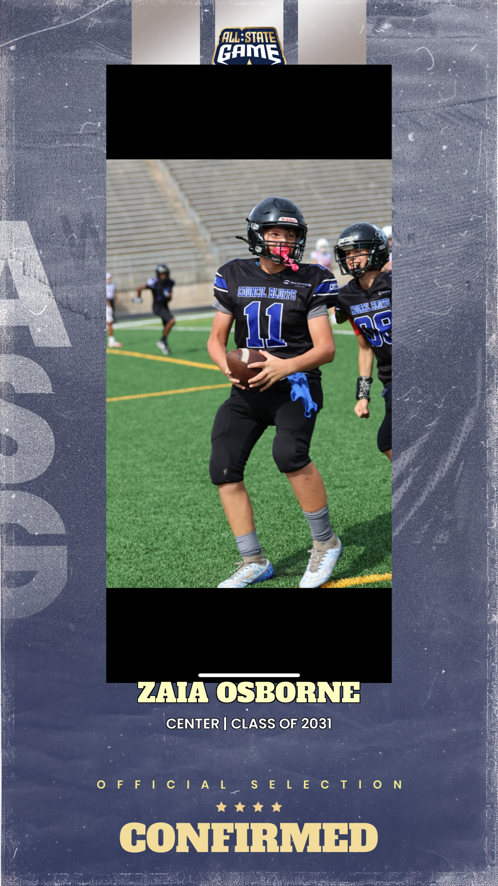 All State Game player card for Zaia Osborne