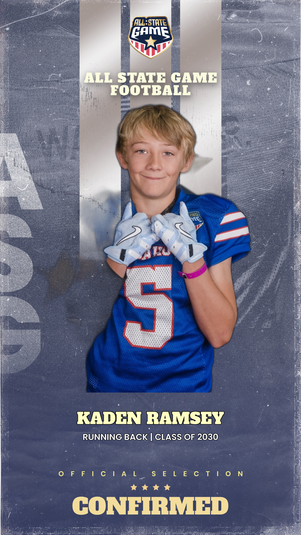 All State Game player card for Kaden Ramsey