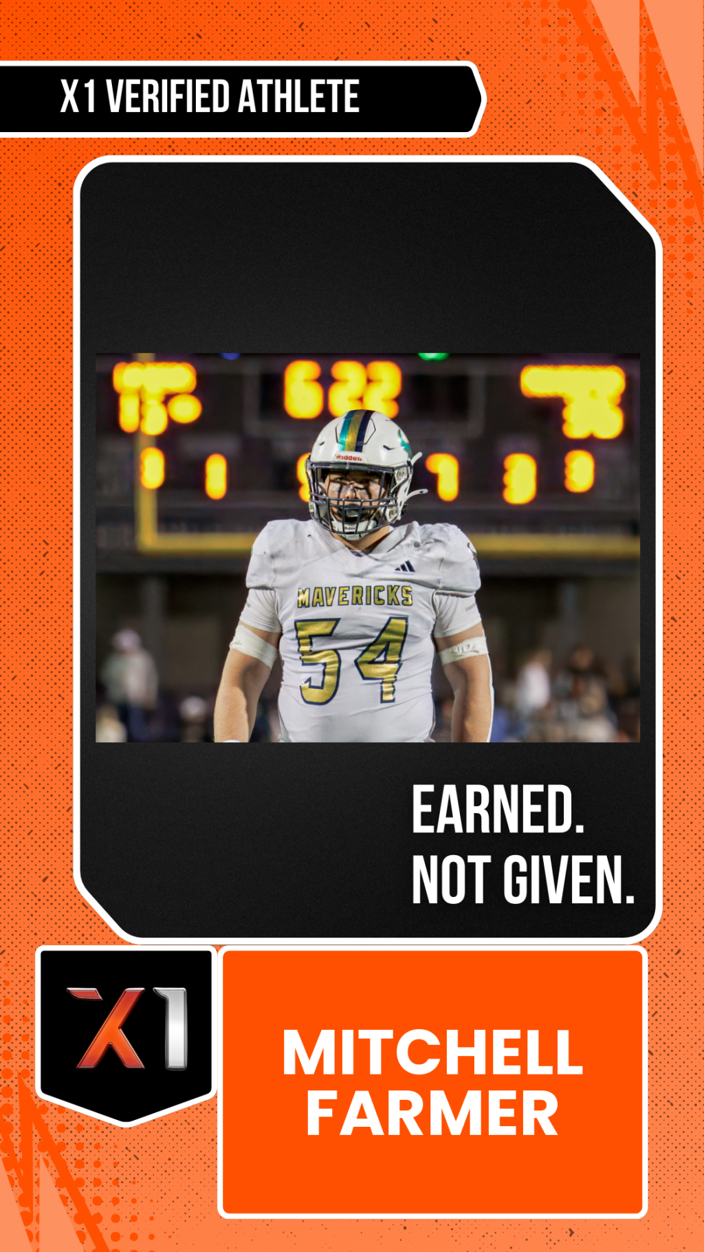 EXACT X1 player card for Mitchell Farmer