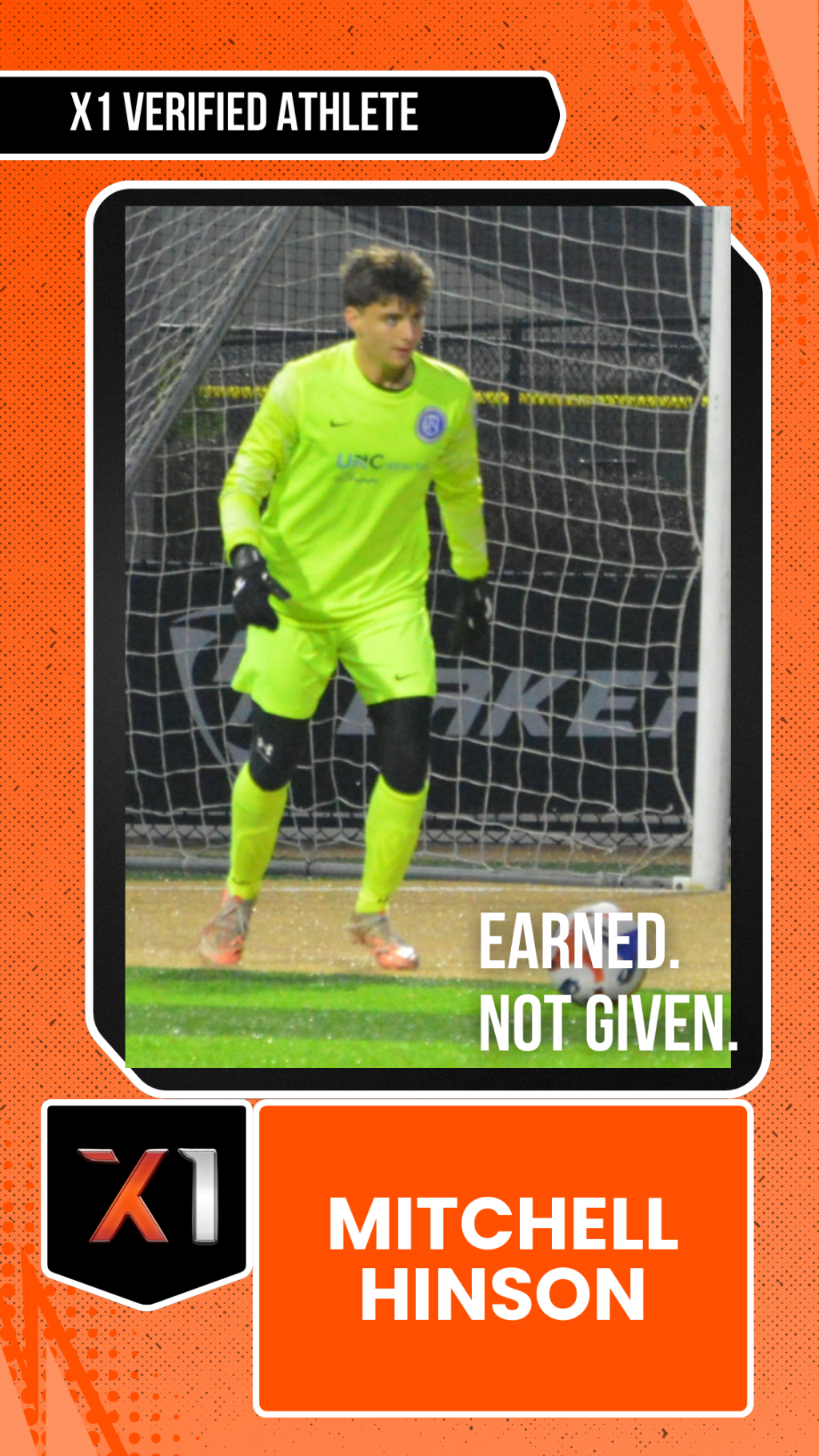 EXACT X1 player card for Mitchell Hinson