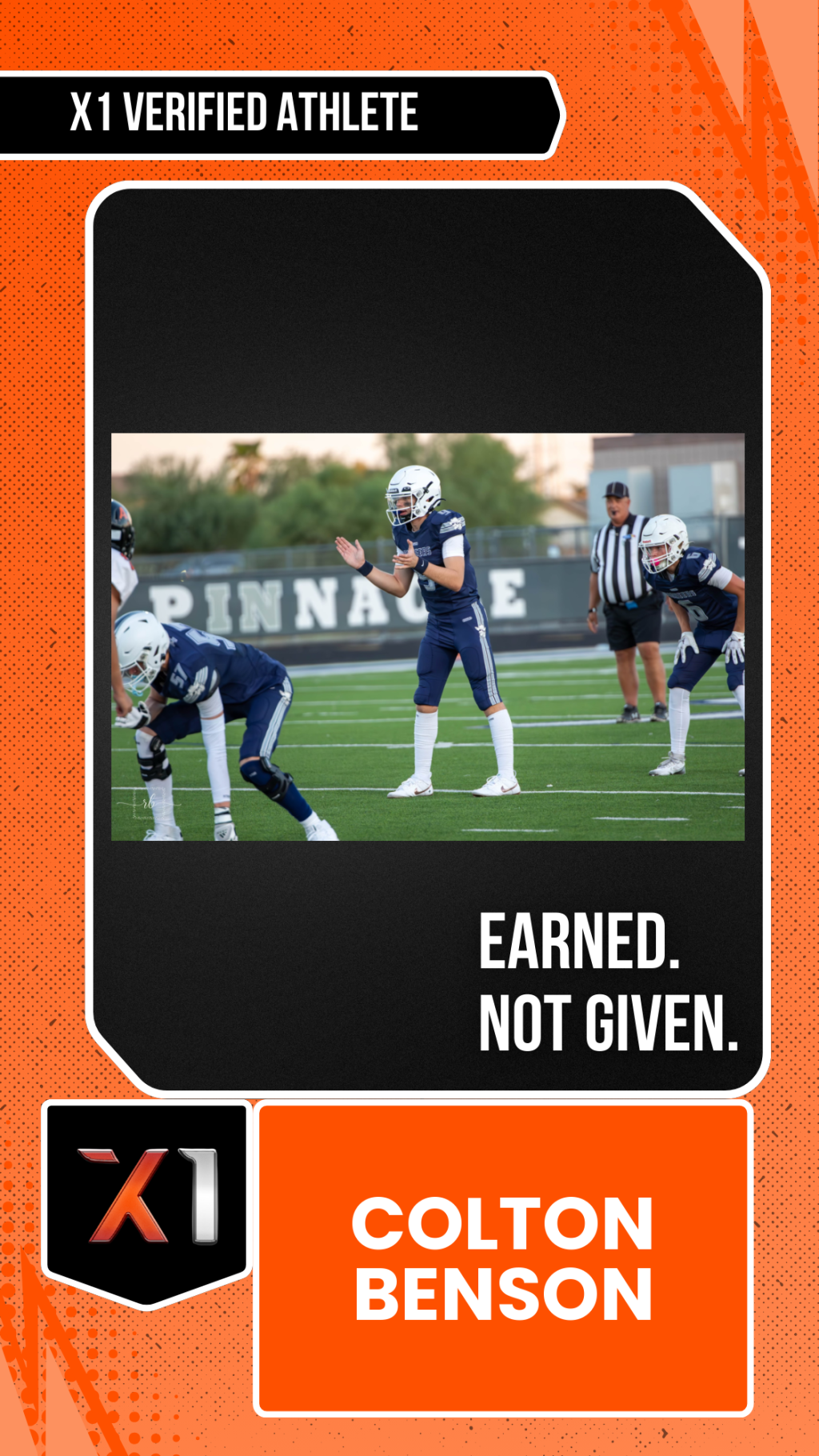 EXACT X1 player card for Colton Benson