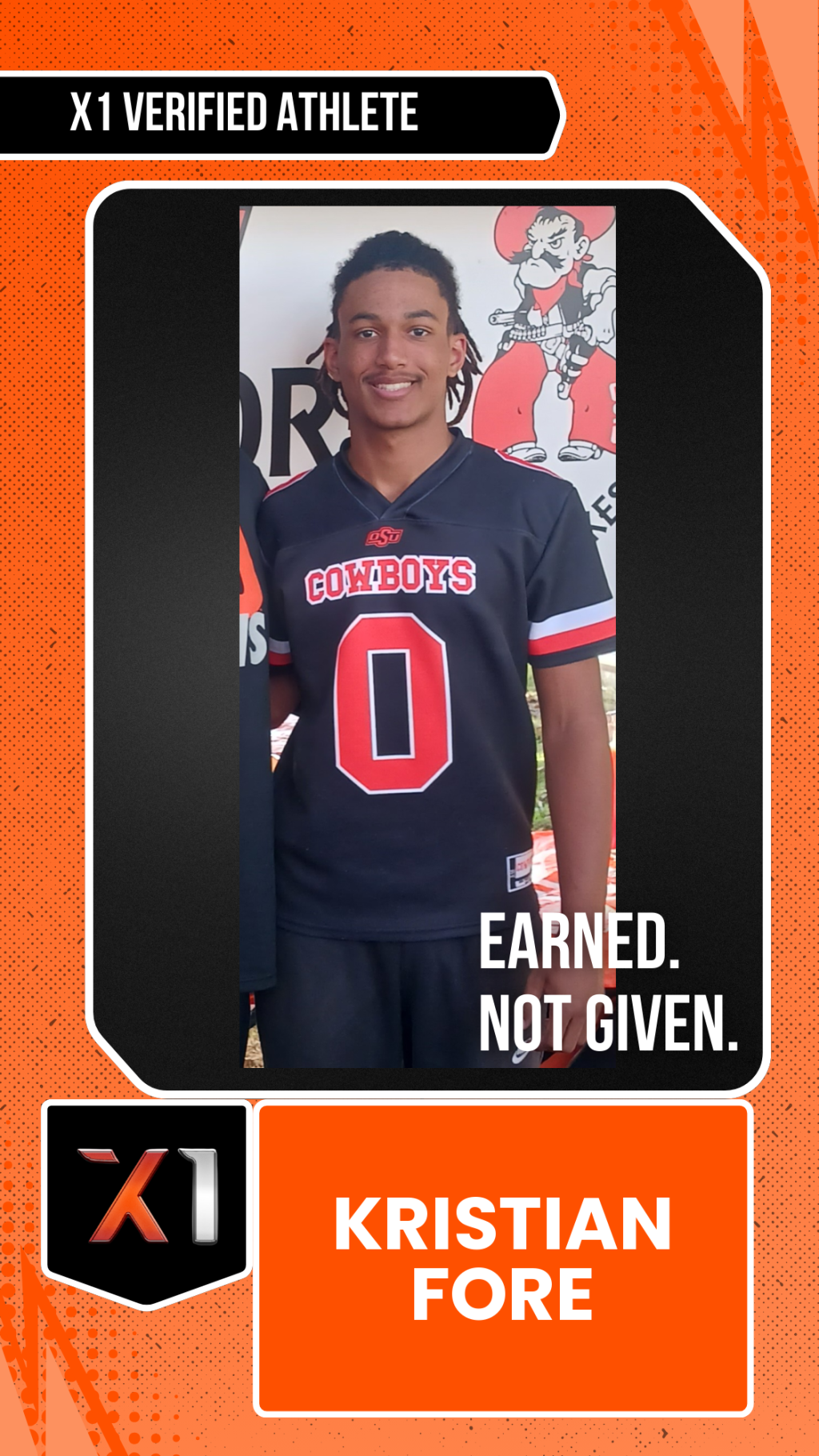 EXACT X1 player card for Kristian Fore