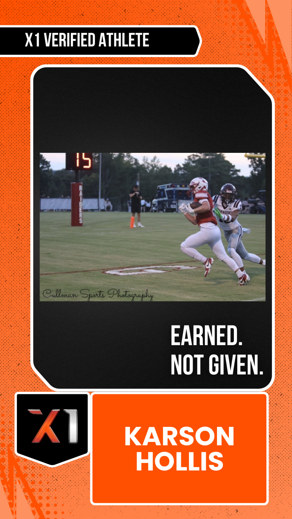 EXACT X1 player card for Karson Hollis