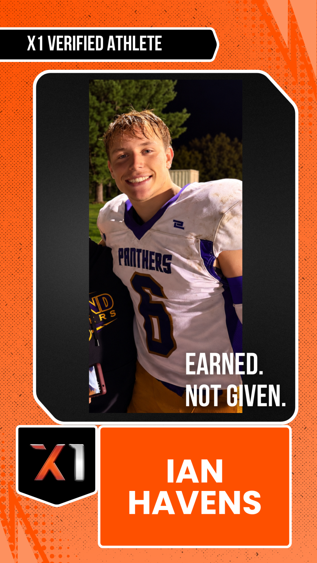 EXACT X1 player card for Ian Havens