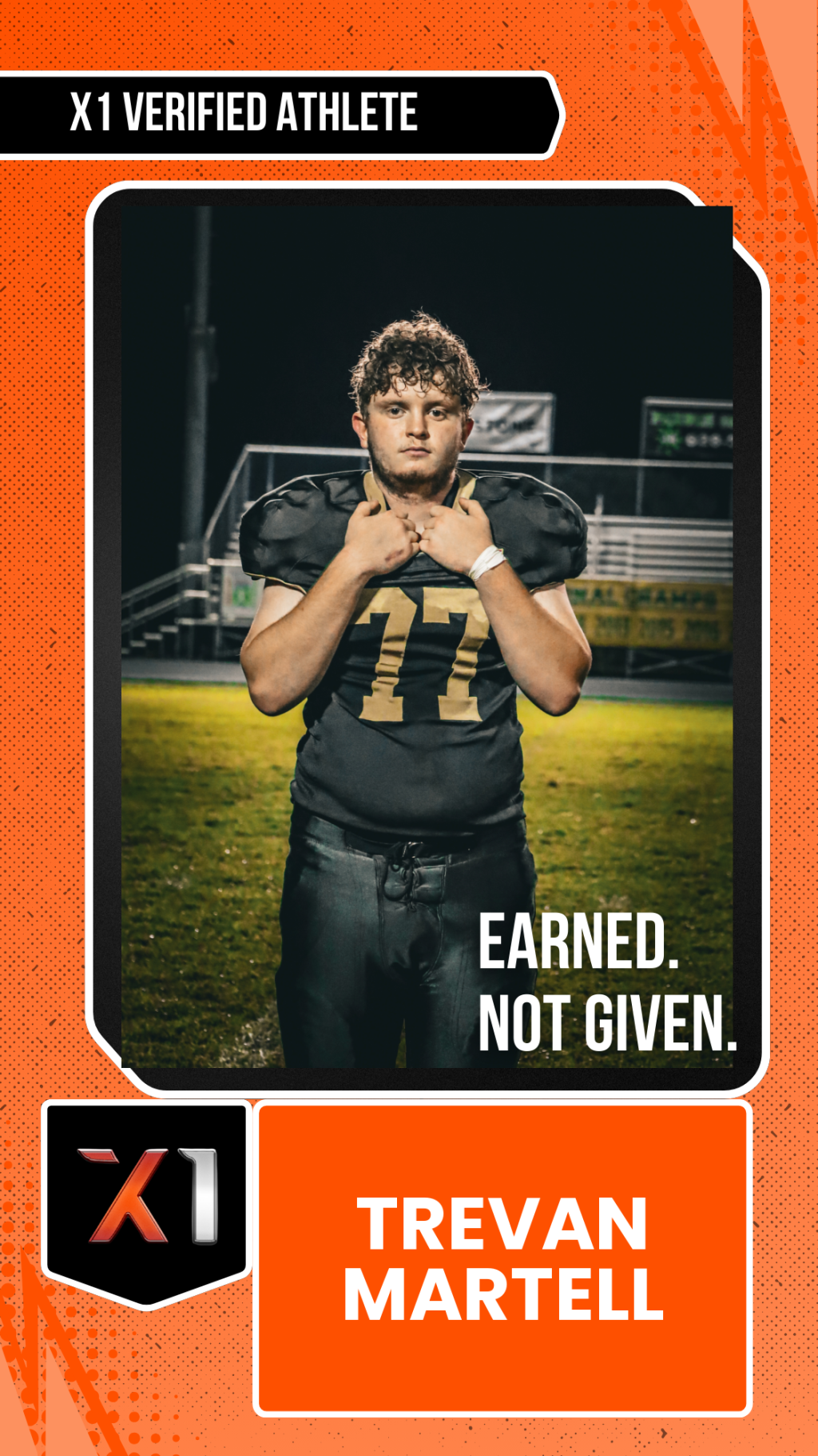 EXACT X1 player card for Trevan Martell