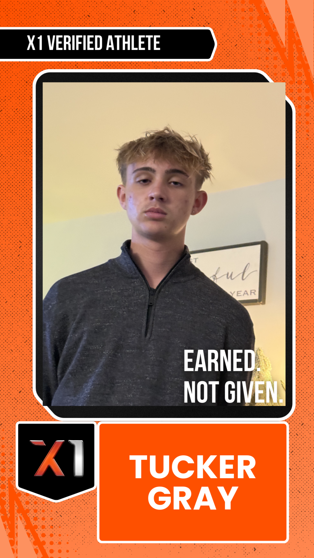 EXACT X1 player card for Tucker Gray