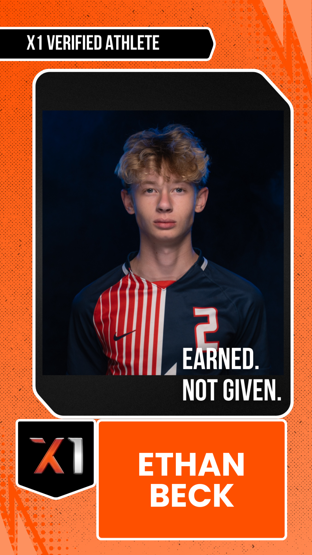 EXACT X1 player card for Ethan Beck