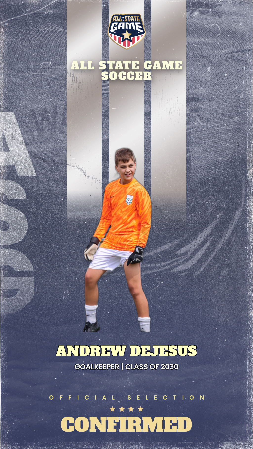All State Game player card for Andrew DeJesus