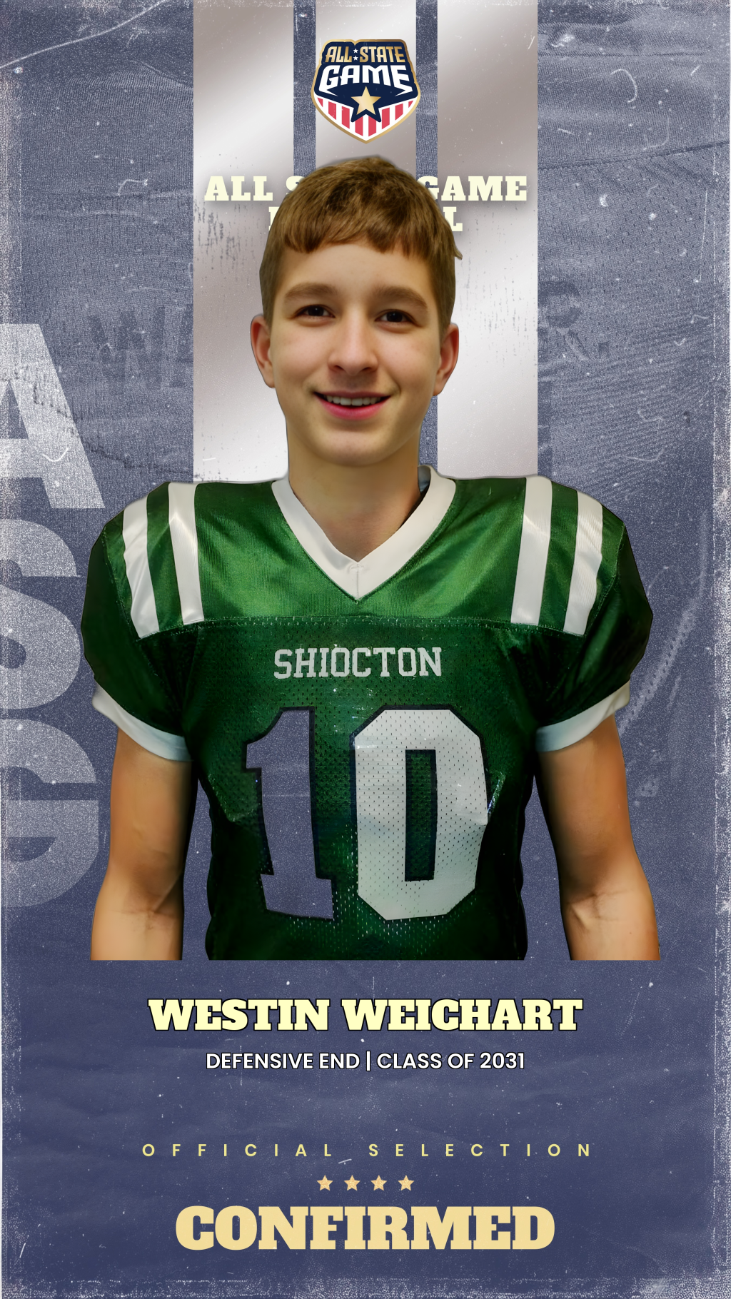 All State Game player card for Westin Weichart