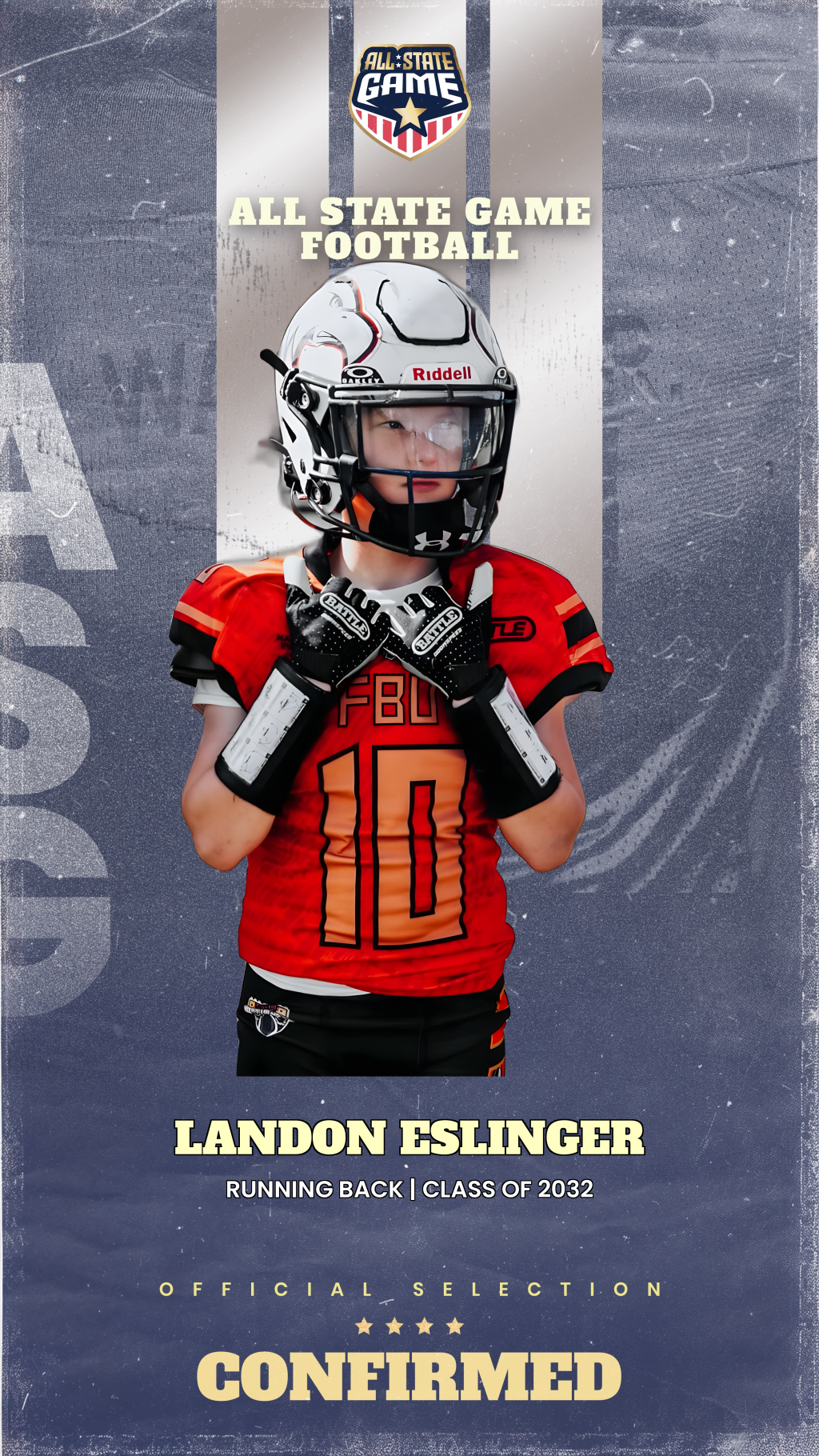All State Game player card for Landon Eslinger