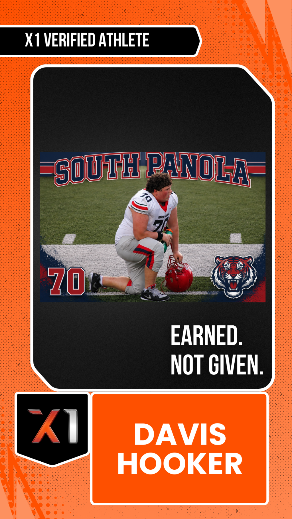 EXACT X1 player card for Davis Hooker